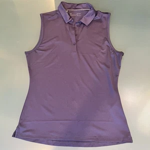 UNDER ARMOUR Women's Sleeveless Fitted Golf Polo Purple Size Medium New - Picture 1 of 15