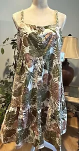 NWT BEACH LUNCH LOUNGE  Tropical  Leaf  print  dress. Cute! - Picture 1 of 23