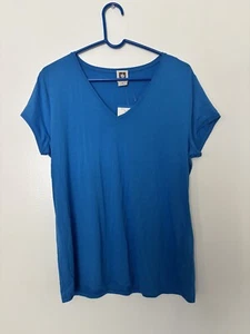 Top donna Anne Klein blu manica corta scollo a V taglia XL - Foto 1 di 3