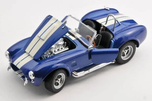 SPEDIZIONE LAMPO FORD SHELBY COBRA 427 SC 1965 blu Welly modellino auto 1:24 NUOVO SCATOLA - Foto 1 di 1