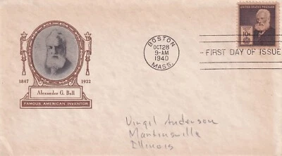 USA 1940 5 FIRST DAY COVERS WITH PHOTO CACHET #1 FAMOUS AMERICAN INVENTORS - Image 1 of 4