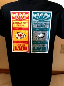 Camiseta manga corta de boletos de duelo de águilas KC Chiefs del Super Bowl de la NFL LVII KC talla M - Imagen 1 de 4