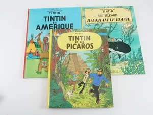Lot de 3 Tintin et les Picaros C1 1976 Rackham le rouge et Amérique C6 1982 - Imagen 1 de 22