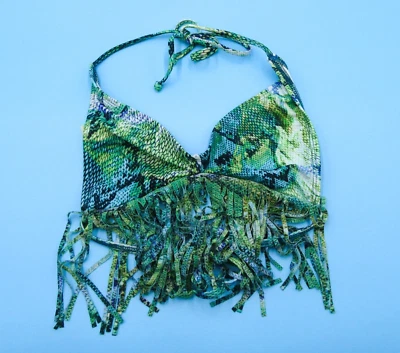 L*Space XS Viridian Flecos Audrey Triángulo Halter Bikini Top Halter L Espacio Nuevo Foto 1 de 4