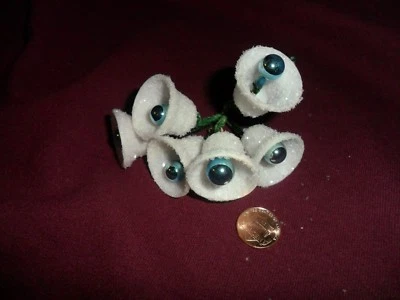 Vintage Sugar Bells with 10mm Mercury Glass Aqua Clapper - Made in Japan  - Image 1 of 2