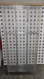 9 space wire mesh locker Shop Club Warehouse Display Gym Staff Bag Retro New M - Picture 1 of 7