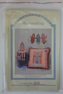13" Ragamuffins Bean Bag Doll w dress, 14" pillow, trio hanging Sewing Pattern - Picture 1 of 3