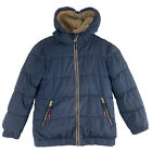 FAT FACE BOYS COAT JACKET AGE 7 8 YEARS NAVY Teddy Fleece Quilted Puffer Hood