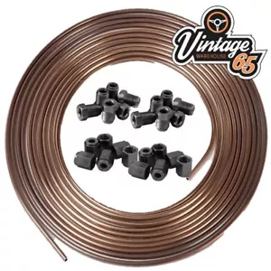 Copper Nickel Kunifer Brake Pipe 25ft Roll 3/16" 24 3/8" UNF Male Female Ends - Picture 1 of 1