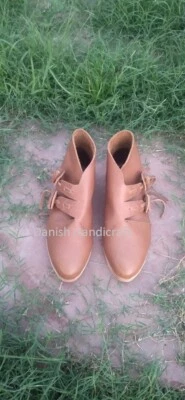 Medieval Era Leather  two button boots with lace pair new unique footwar for Uni - Image 1 of 4