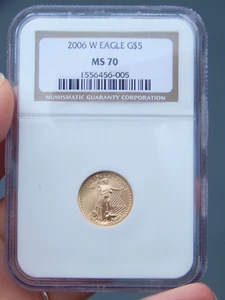 2006-W 1/10 oz Burnished American Gold Eagle MS-70 NGC (BT397) - Picture 1 of 7