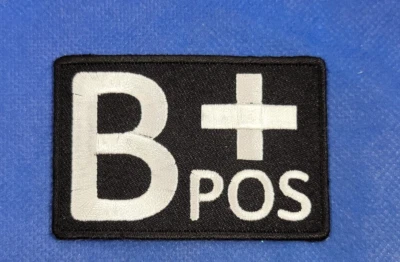 Blood Type B Positive Biker Sew on Patch - Image 1 of 4