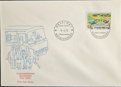 1978 Finland Postal History FDC - Bus Traffic & 1s Stamp on Cover, Helsinki - Image 1 of 3