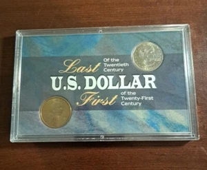 LAST 20th & FIRST 21st CENTURY DOLLAR COINS - USA - Picture 1 of 2