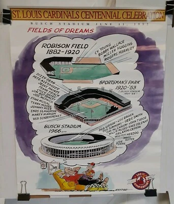 ST. LOUIS CARDINALS Centennial Celebration Vintage Poster 100th Anniversary 1992 - Image 1 of 4