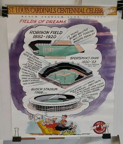 ST. LOUIS CARDINALS Centennial Celebration Vintage Poster 100th Anniversary 1992 Cover