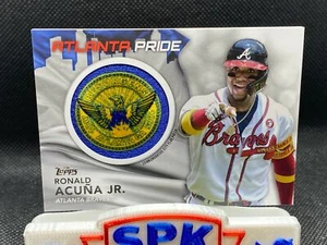 RONALD ACUNA JR. 2022 Topps Series 1 CITY FLAG PATCH CARD ATLANTA BRAVES - Picture 1 of 1