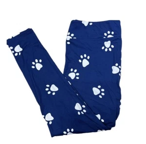 Leggings Tc LuLaRoe Azul Marino Blanco Patas RARO SE AJUSTA 10/16 - Imagen 1 de 1