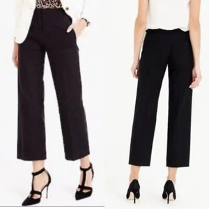 Pantalón ancho J.CREW Talla 2 Patio en lana súper 120’s estilo E4768 NEGRO $138 - Imagen 1 de 13