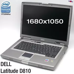 Dell Latitude D810 Notebook Laptop Windows XP RS-232 DVDRW 2GB 60GB 1680x1050 - Picture 1 of 10