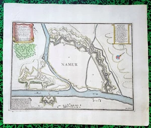 XVII ème - Belgique - Superbe Plan de Namur par Nicolas de Fer 32 x 27 cm 1695 - Imagen 1 de 3