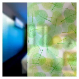 BDF 4GLVW Decorative Window Film Green Leaves on White - Picture 1 of 6