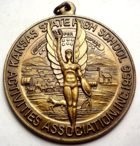 1983 KANSAS STATE HIGH SCHOOL ACTIVITES ASSOC. bronze -CROSS COUNTRY TRACK MEDAL - Picture 1 of 4