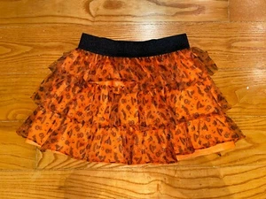 HALLOWEEN: Girl's Orange and Black Festive Skirt, Size 5T - Picture 1 of 3