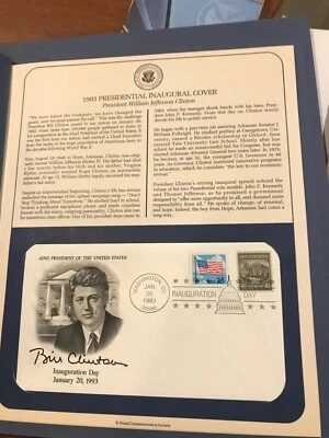 Clinton Gore Inauguration Day 1993 Folder4 First Day Covers - Image 1 of 4