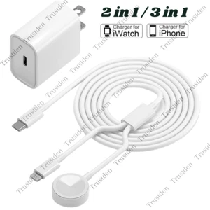 USB C Magnetic Charger Type C Power Adapter Block For Apple iPhone iWatch 8/7/6 - Picture 1 of 16