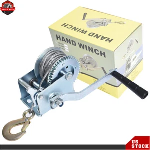 NEW Hand Winch Heavy Duty Steel Cable Crank Gear Winch ATV Boat Trailer 600 lbs - Picture 1 of 8