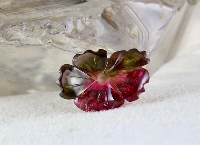 Certified Natural Multi Tourmaline Carved Flower Pendant 10.84 Cts Design - Image 1 of 4