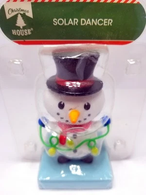 Lindo muñeco de nieve bailarín solar mecedor juguete de baile de invierno tablero decoración de ventanas Foto 1 de 4