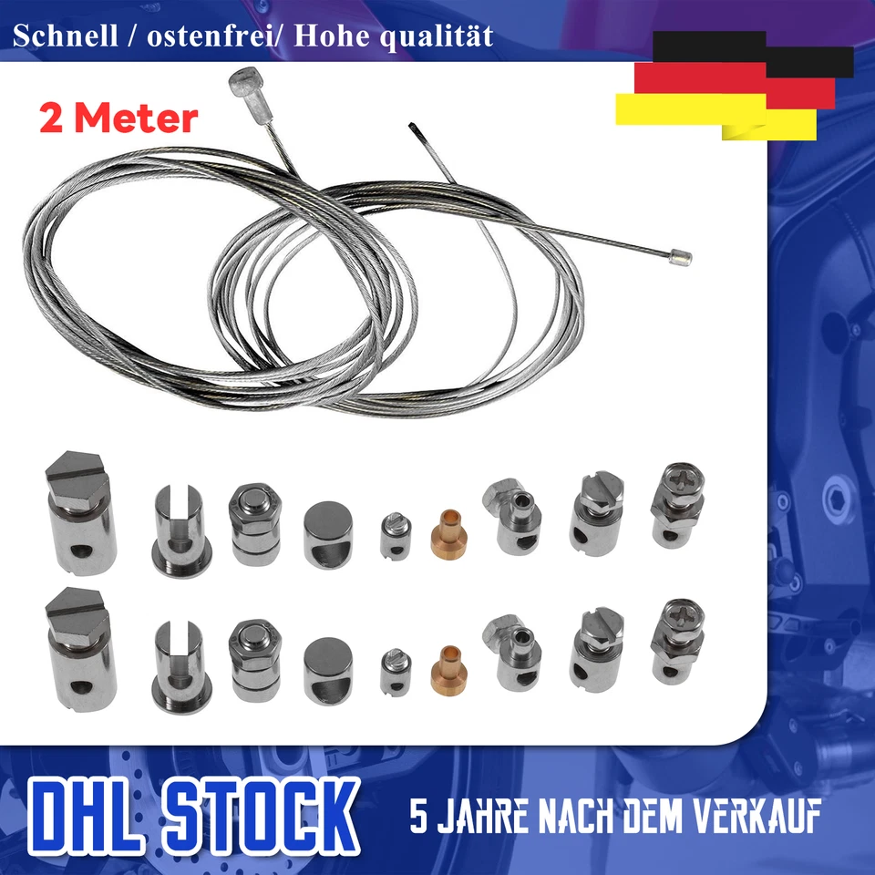 Bowdenzug - Nippel Reparatur Set Seilzug Gaszug Kupplungszug Bremszug universal - Bild 1 von 4