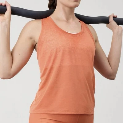 NWT Athleta Cooldown Tank Women’s Medium Blood Orange Lightweight Nearly Sheer - Image 1 of 4