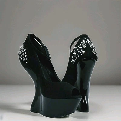 Aldo Extreme Ladies Pumps Dornig Hölle Black Original 100% Suede Open Tip Sz 37 - Bild 1 von 4