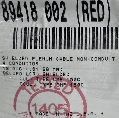 Высокотемпературный электронный кабель Belden 89418 18/4C экранированный FEP/FEP /5 футов - Изображение 1 из 4