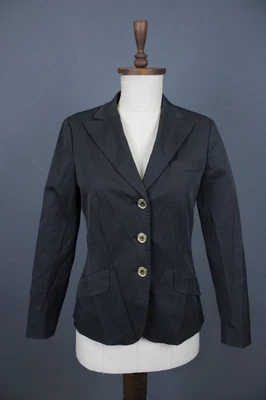 Weekend Max Mara Black Long Sleeve Peak Lapel Button Front Blazer Jacket Size 40 - Image 1 of 4