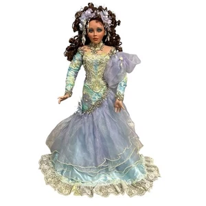 Muñeca de porcelana Rustie Arielle vestido púrpura 1999 HSN exclusiva muñeca reliquia - Imagen 1 de 15