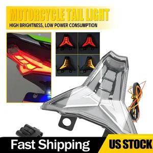 1/2SET Clear Integrated LED Tail Light Turn Signals For Kawasaki Ninja 400 18-23 - Picture 1 of 10