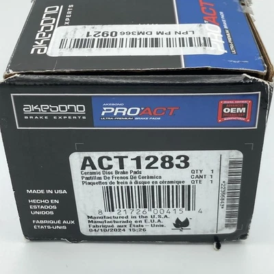Lexus LS460 LS600h Rear Ceramic Disc Brake Pads Akebono ProACT ACT1283 - Image 1 of 4