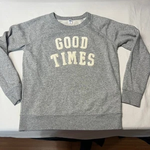 Old Navy Kids Good Times Sweatshirt Crew Neck Pullover Comfy Heather Gray XS - Picture 1 of 7