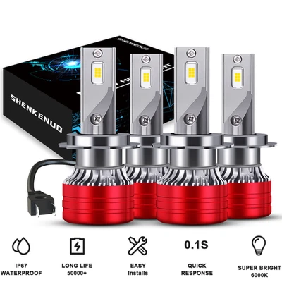 4X H7+H7 LED Combo Headlights High Low Beam Kit Bulbs For Smart Fortwo 2008-2015 - Image 1 of 4