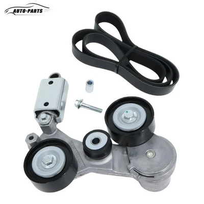 2x Serpentine Belt & Tensioner Assembly For 2012-16 Buick Regal Chevrolet Impala - Image 1 of 4