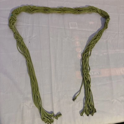 Womens Macrame Tie Belt Brown Woven Lightweight Size Rope Boho Festival - Image 1 of 4