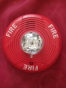 System Sensor PC2R Ceiling Mount Fire Horn Strobe - Red - Picture 1 of 4