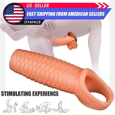 Hombres-Pene-Funda-Extensor de Pene Erección-Agrandador Potenciador Manga-Circunferencia-Extensor Foto 1 de 4