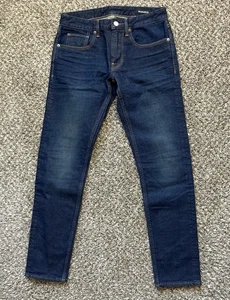 Pantalones de mezclilla Bonobos para hombre 28x30 (28x28 real) ajuste a medida azul lavado oscuro elástico - Imagen 1 de 13