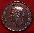 Uncirculated 1942 New Zealand 1/2 Penny Foreign Coin