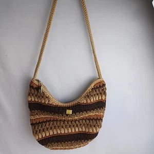 The Sak Crochet Shoulder Bag Purse Browns Neutral PO4490-IR Boho Retro - Picture 1 of 15